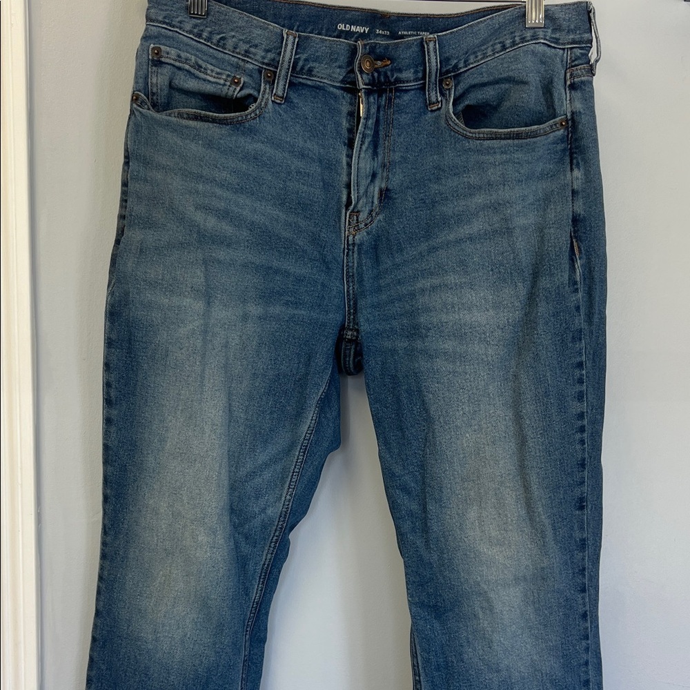 Old Navy Men's Relaxed Fit Blue Jeans Athletic Taper 34x32